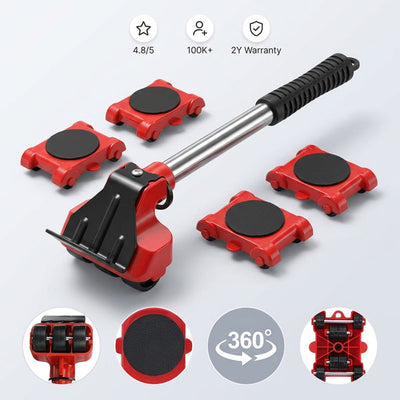4-Piece Heavy Duty Furniture Lifter & Mover Set – Easy Moving Tool Kit, 150kg Capacity
